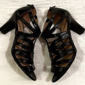 Life Stride- Black Strapy Heels- 8M